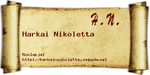 Harkai Nikoletta névjegykártya